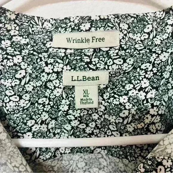 L.L. Bean black and white floral top size XL - Picture 3 of 5